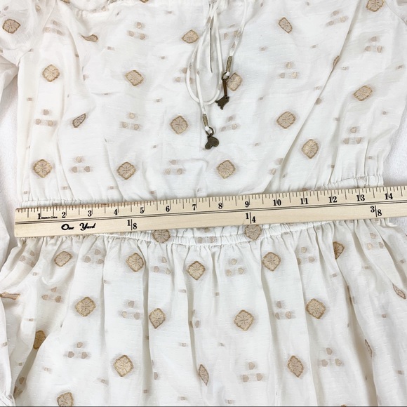 Joie Mianda Long Sleeve embroidered Dress square neck tassel - Picture 9 of 12